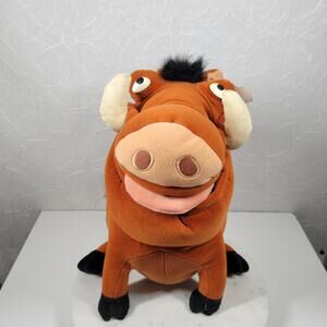 Vintage Pumbaa Disney Lion King Plush Toy 17" Brown Deadstock New Stuffed Animal